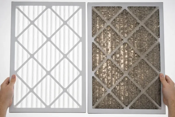 Clean versus dirty HVAC air filter comparison for Danville IL homeowners