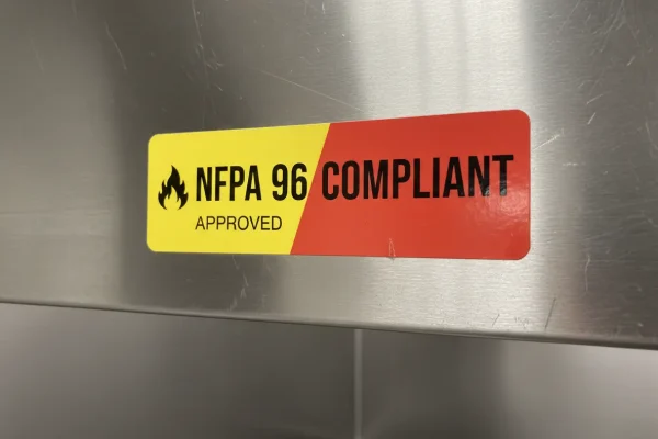 Nfpa 96 Compliance Sticker